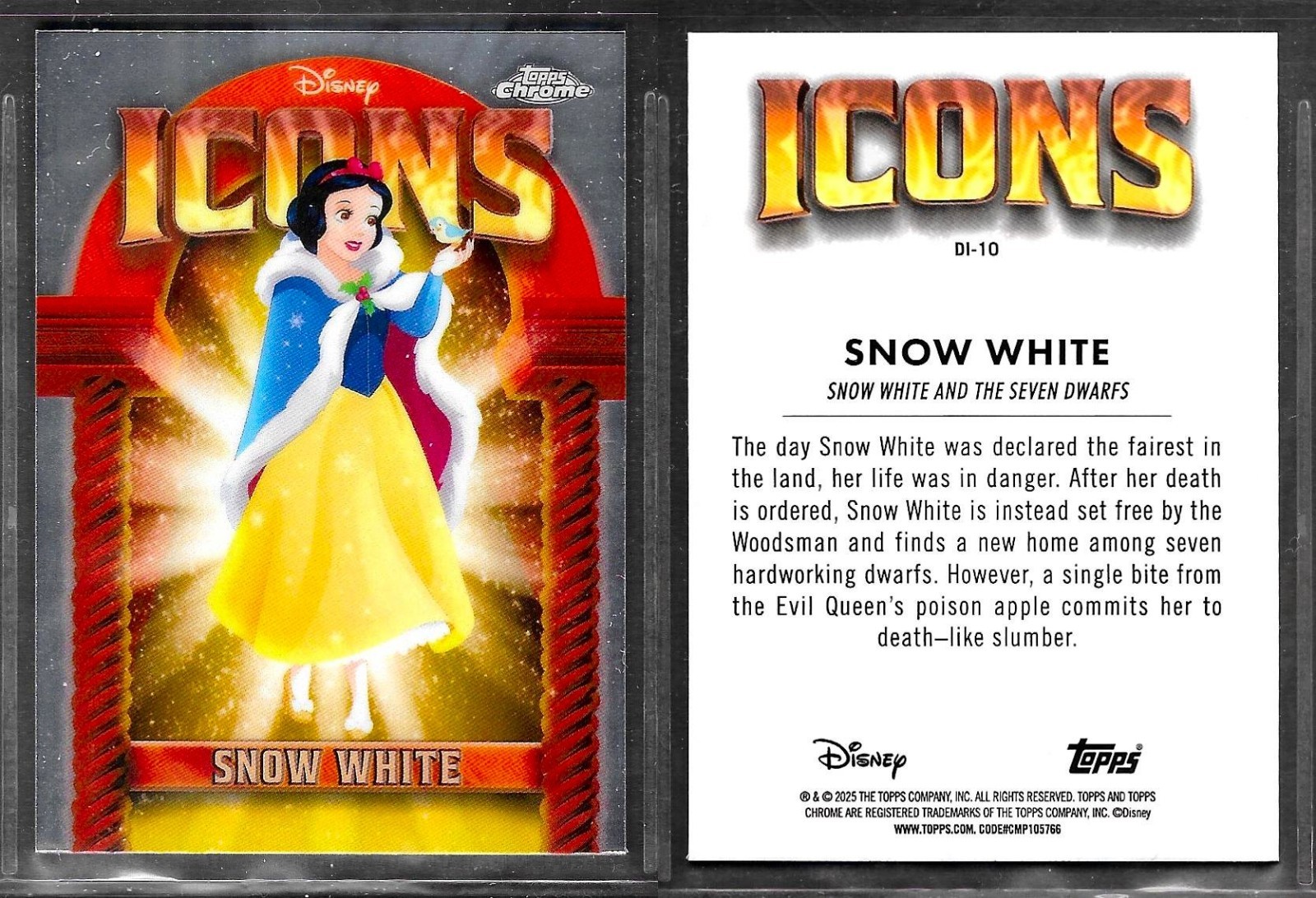 Snow White 2025 Topps Chrome Disney #DI-10 Disney Icons Price