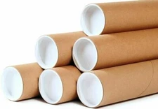 (50) Kraft Mailing Tubes with End Caps 2" x 60", .080" Thick ULINE S-13747