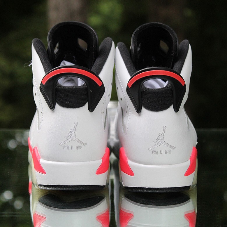 Air Jordan 6 Retro White Infrared 2014 Size 5.5Y Black Custom