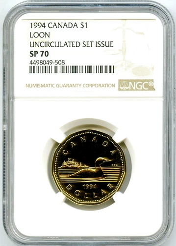 1994 CANADA LOON LOONIE DOLLAR NGC SP70 SPECIMEN PROOF ISSUE EX. RARE TOP POP=3