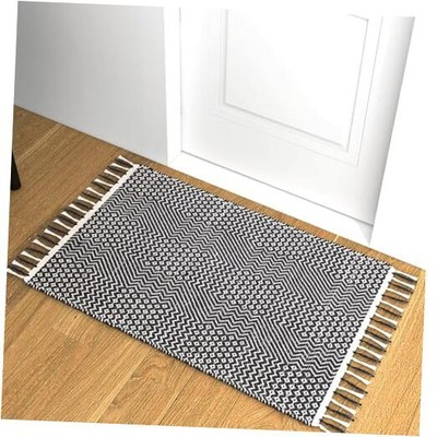 Premium Quality Home Decor, 2x3 Ft Small 2ft x 3ft Black & White / Wavy Diamond