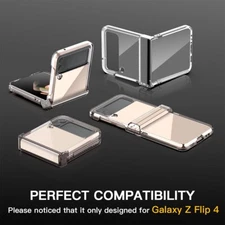Clear Shockproof Semi-Auto Hinge Phone Case Cover For Samsung Galaxy Z Flip 4 5G