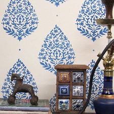 Sari Paisley Allover - Sturdy and Reusable Wall Stencil - Large Wall Stencil