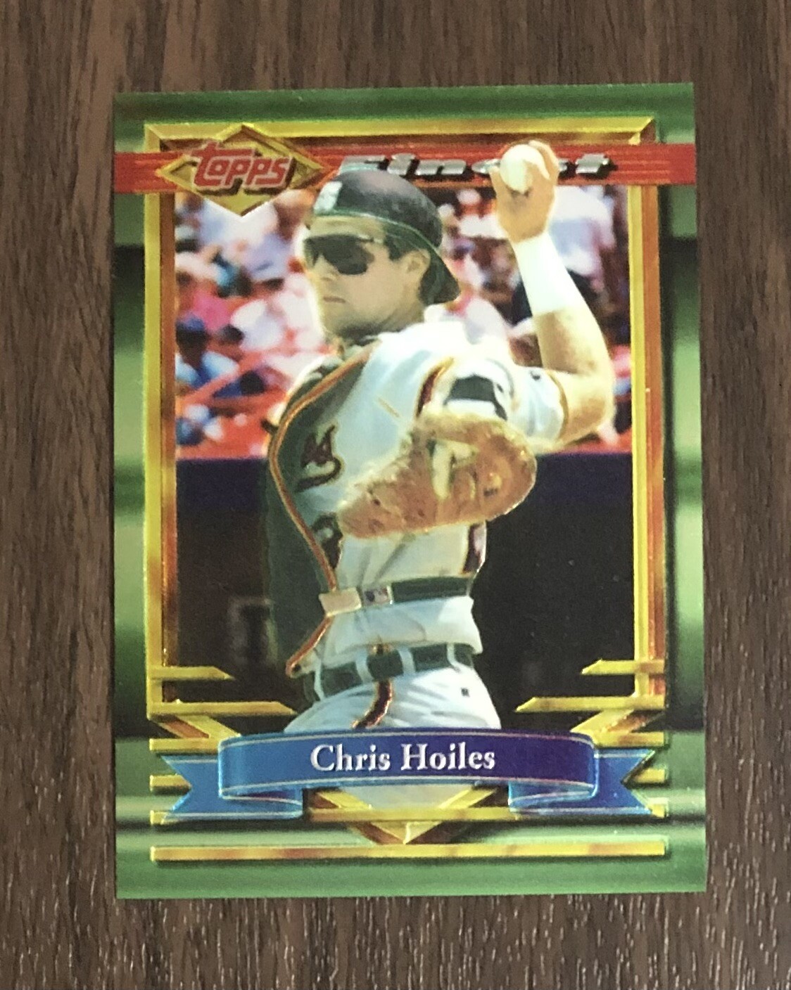 1994 Topps Finest Chris Hoiles Pre Production Card Baltimore Orioles