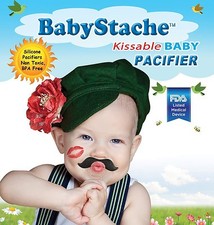 BabyStache Kissable Baby Pacifier ROMEO Black Child Infant Shower Gift Moustache