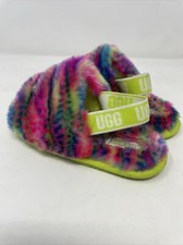UGG Fluff Yeah Pixelate 1129072K Multicolor Kids Shoes Slippers Size 10