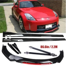 Front Bumper Lip Splitter Spoiler Side Skirt Bod Kit For Nissan 370Z 350Z Y