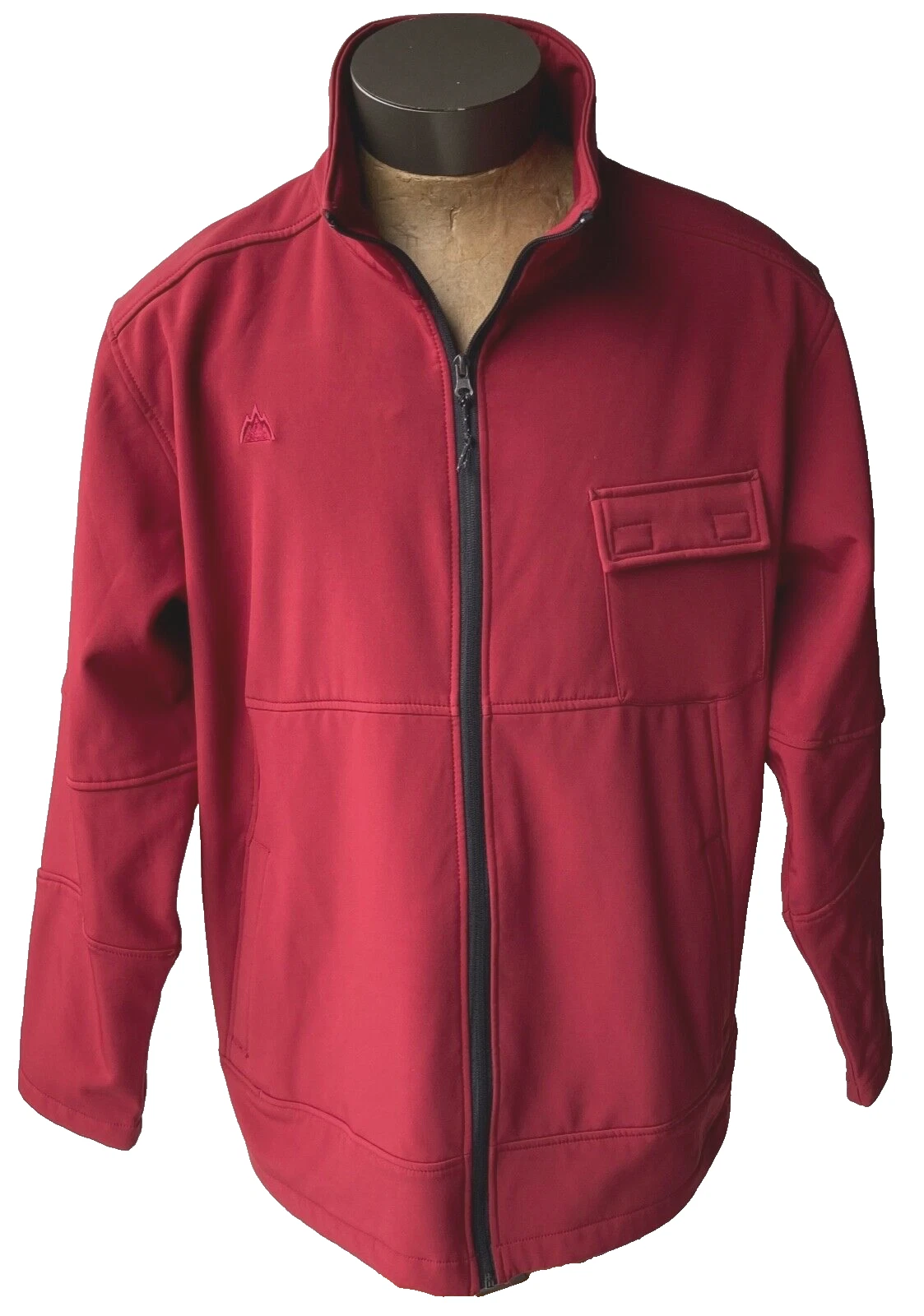 Snozu Men's Red Fleece-Lined Soft Shell Jacket Windbreaker Rain ~Size X-Large XL