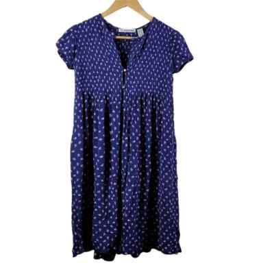 Christie & Brooks Girls Dress Blue Floral Short Sleeve Sz S