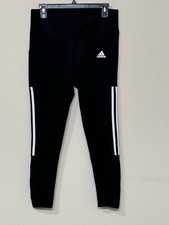 Adidas Aeroready Women  s Black  White High Rise Soft Comfort Skinny Joggers L