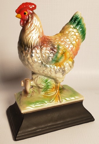 Vintage Rooster Statue Iridescent Colors 6" Tall Statue Farm Figurine Animal A40 - Imagen 2 de 4