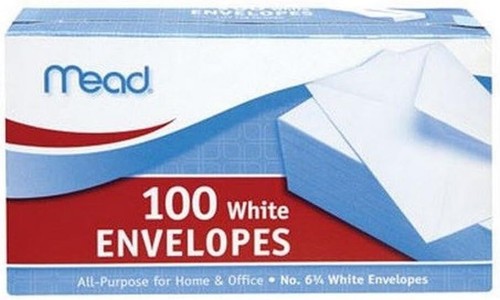 24 box Mead 75100 3 5/8 X 6.5 #6 100 piece/box white envelope with free trk# - Picture 2 of 9