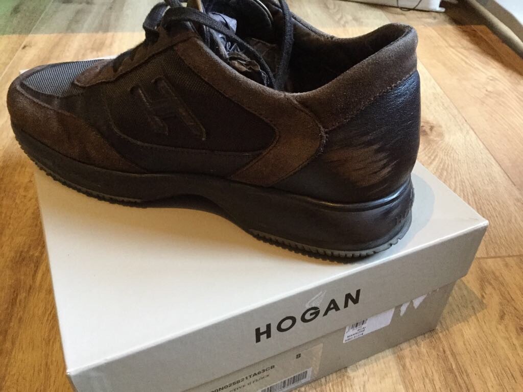 scarpe hogan interactive marroni pelle e camoscio uomo misura 8 ottimo stato