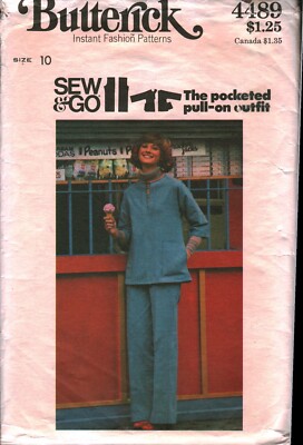 4489 Vintage Butterick SEWING Pattern Misses 1970s Loose Fitting Top ...