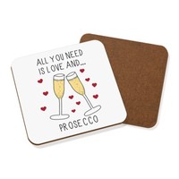 All You Need Is Love Und Prosecco Untersetzer GeträNke - Lustig Valentinstag
