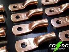 (1) 8 gauge Ring stud 10 Hole Terminal BATTERY Lug Bare Copper Un-insulated AWG