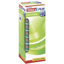 tesa 57074-00000-01 Eco & Clear Tape 33m x 19mm 8pcs recycled materials