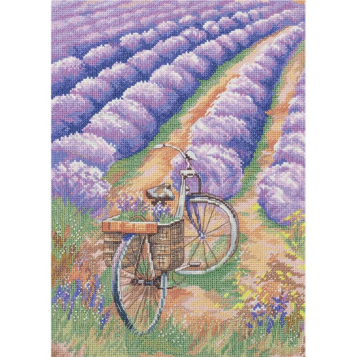 OWN4B - Kit per punto croce su tela prestampata 11CT, motivo: fiore della felicità, kit per ricamo fai da te 21 x 21 cm