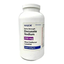 Docusate Sodium 250mg Softgel Stool Soft Laxative Generic Colace 1000Count10/26