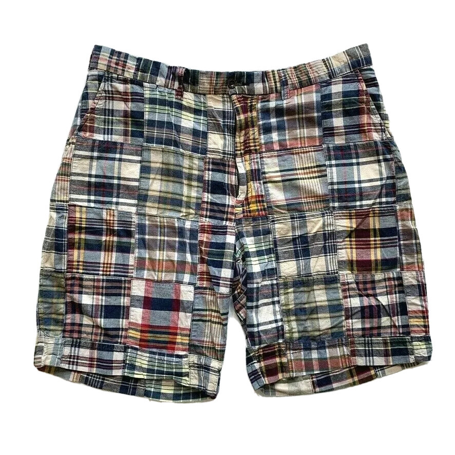 Polo Ralph Lauren Bermuda Shorts Mens 36 Madras Plaid Patchwork