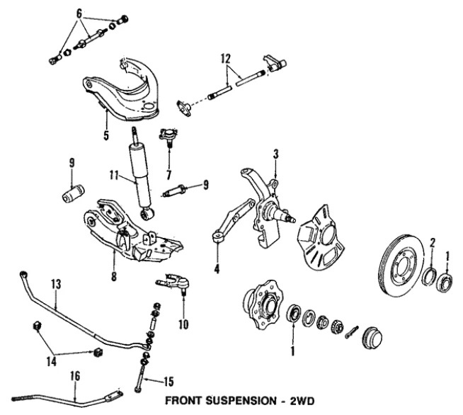 NUEVO HECHO EN JAPÓN Kit de eje de brazo de control para Mazda B2000 B2200 1979-1993 Foto 2 de 2