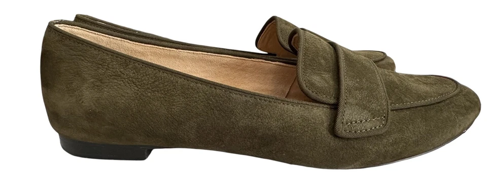 Mocasín sin cordones Talbots para mujer verde oliva gamuza cuero sin usar, en caja talla 7M Foto 3 de 4