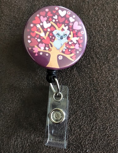 Initial This Koala In Tree With Heart Leaves 🐨Retractable ID Badge Holder- NEW - Picture 1 of 3