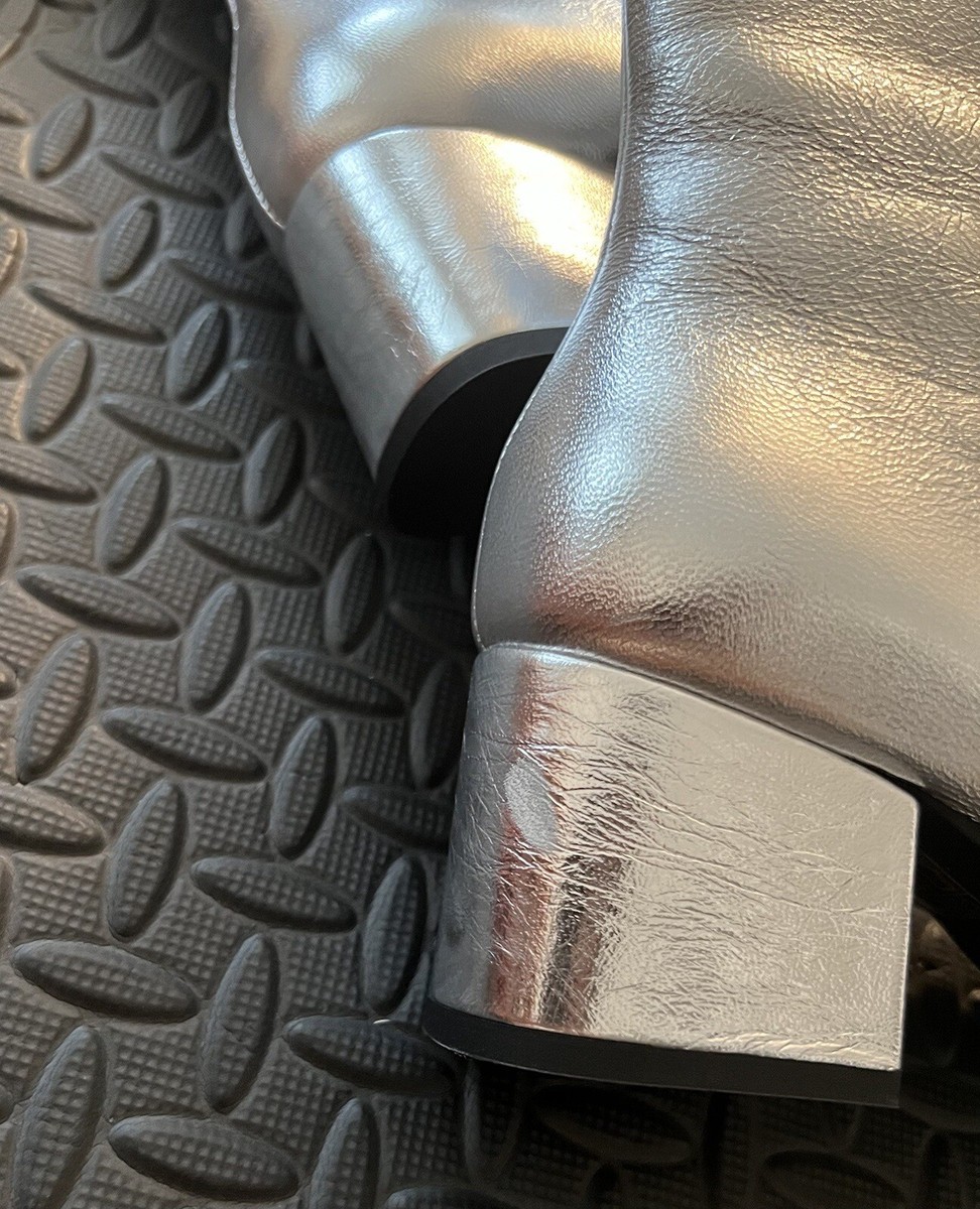 Marni Leather Ankle Boots Metallic Silver Size 36 | eBay