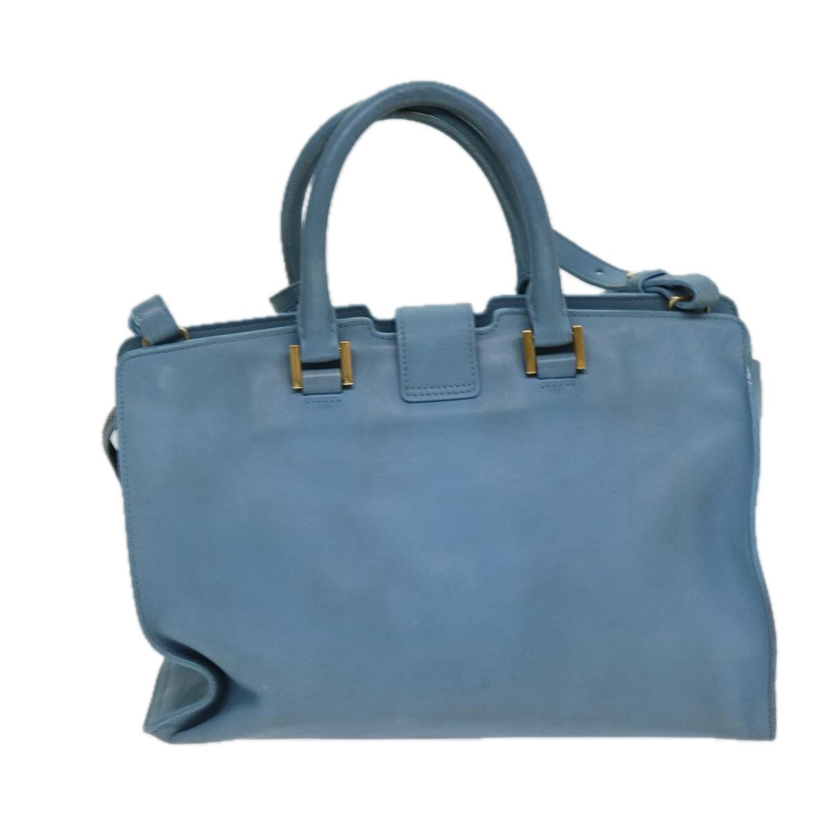 SAINT LAURENT Petit Cabas borsa a mano in pelle 2 vie blu originale yk13328