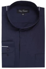 Viviz Torancci Men's Banded Collar Solid Dress Shirt AC201 18 Colors