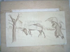 COD 19 WATERCOLOR ON PAPER SIGNED 1915