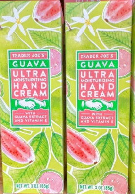 2x Trader Joe's Guava Ultra Moisturizing Hand Cream Vitamin E New Tropical Scent