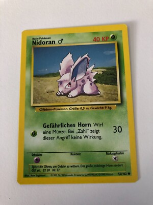 TOP Pokemon 1.Generation Basis Set Nidoran 55/102 NEAR MINT