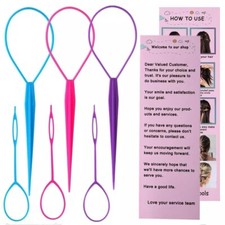 6Pcs Topsy Tail Hair Tool Set,Hair Loop Styling Tool Hair Pull through Tools Are