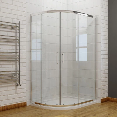 ELEGANT Quadrant Shower Enclosure And Tray Walk In Corner Cubicle 6mm Glass Screen Door