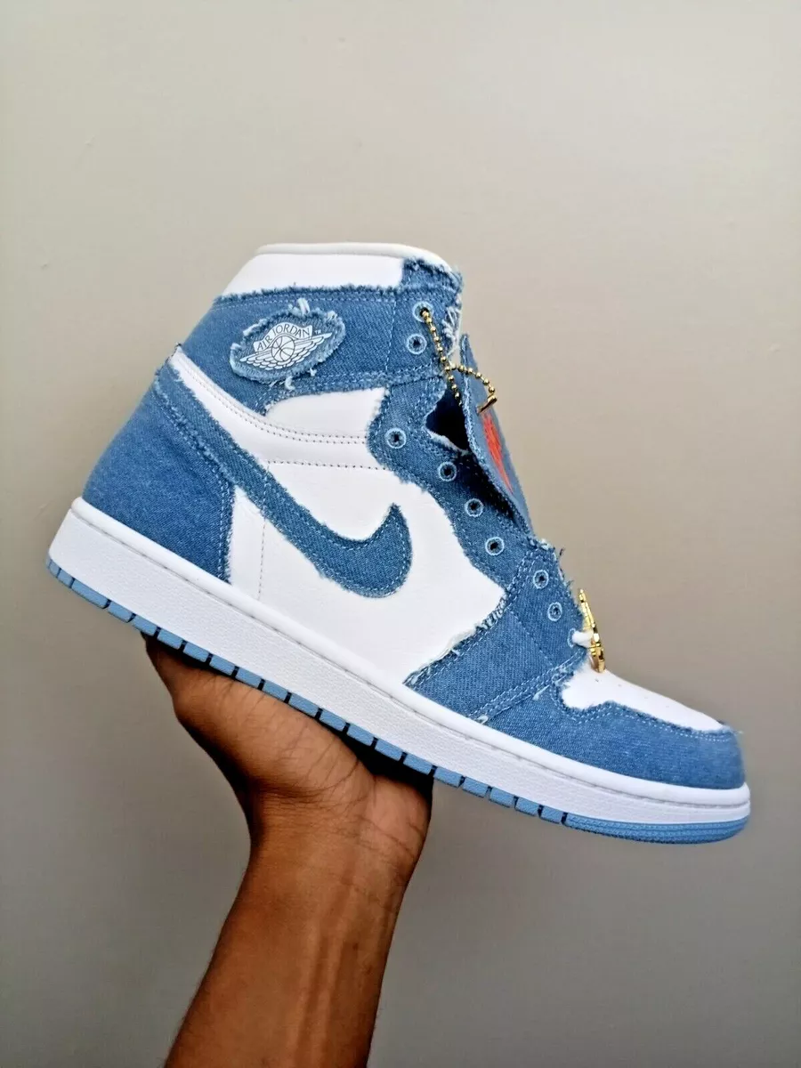 Nike Air Jordan 1 Retro High OG Denim Women's Sizes Blue White Gold  DM9036-104