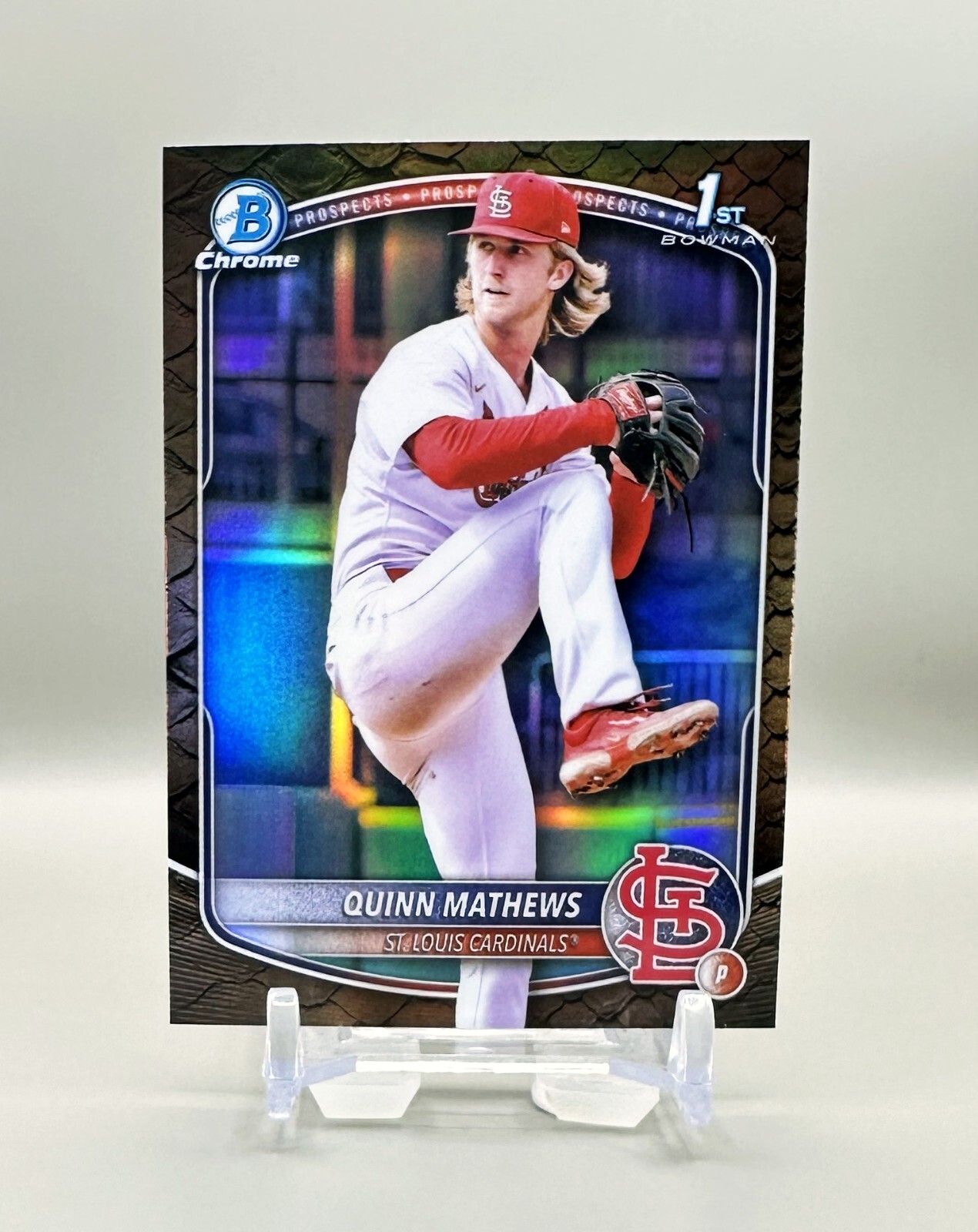 2025 Bowman Chrome Prospects 1st Bowman #BCP-25 (Reptilian) QUINN MATHEWS