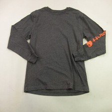Carhartt Shirt Mens Small Long Sleeve Crew Neck Outdoors Loose Fit Gray Casual