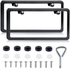 2 Pack License Plate Frames Black Rustproof Stainless Steel License Plate Hold 2 Pack License Plate Frames Black Rustproof Stainless Steel License Plate Hold