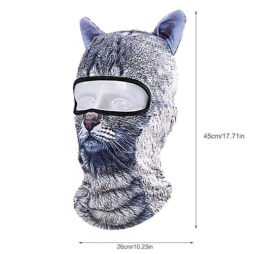 Cat Balaclava / Dog Balaclava Halloween Hat Cute Full Face Hood Mask for Sports - Picture 19 of 33