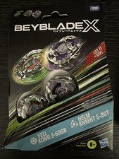 Beyblade X Yell Long 3-60GB & Helm Knight 5-80T Dual Pack Set, New/Sealed!