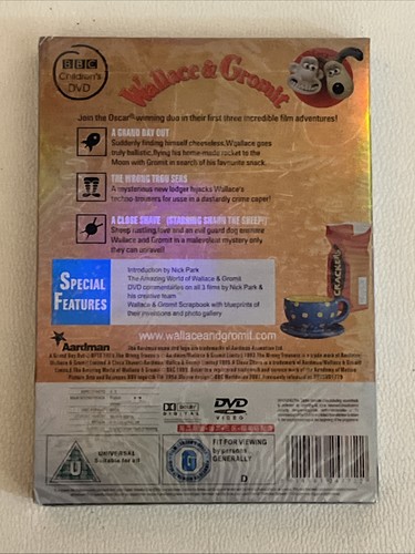 Wallace And Gromit - 3 Cracking Adventures DVD - RARE - New & Sealed - Picture 2 of 2