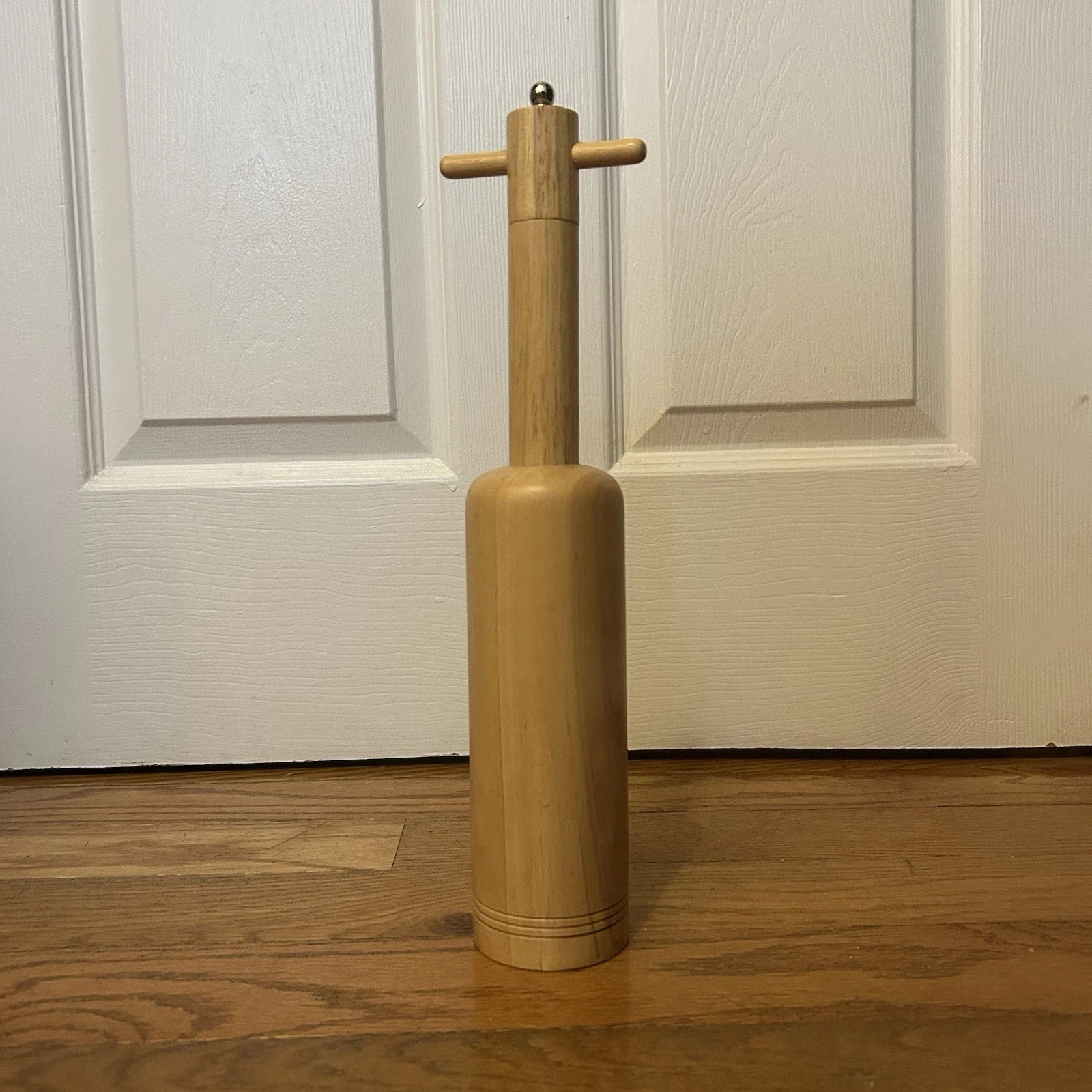 Vintage Handmade Solid Wood Wooden Tall Pepper Mill Grinder 14”