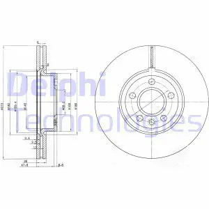 Delphi Dischi Freno Bg3719 Anteriore, Ventilato, 2 Pezzo - Immagine 2