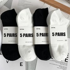 Men Ankle Socks Solid Color Black White Gray Breathable Cotton Sports Socks Unis