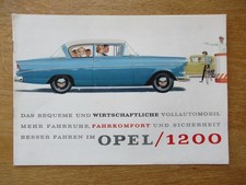 Oldtimer Werbung / Prospekt / Broschüre Opel  1200
