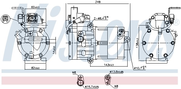 NISSENS-OE 890770 Compressor, air conditioning for HYUNDAI,KIA