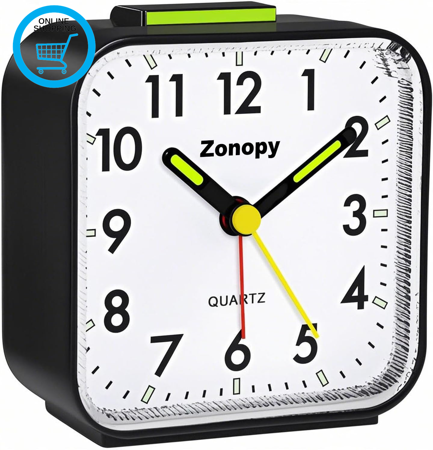 Silent Analog Alarm Clock with Night Light, Batteries, Loud Alarm, Snooze, Brigh