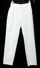 DOLCE & GABBANA Pantalone bianco cotone twill denim gamba affusolata crop 38