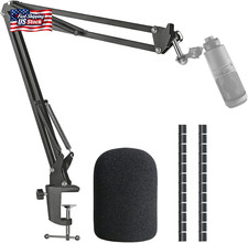 AT2020 Mic Boom Arm Stand with Pop Filter, Compatible with Audio-Technica AT2020